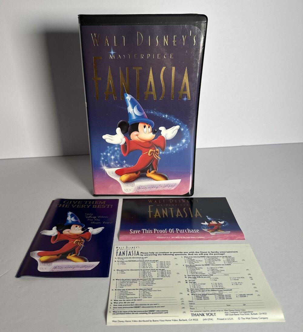 Walt Disney Fantasia VHS Video Tape Masterpiece Clamshell Case